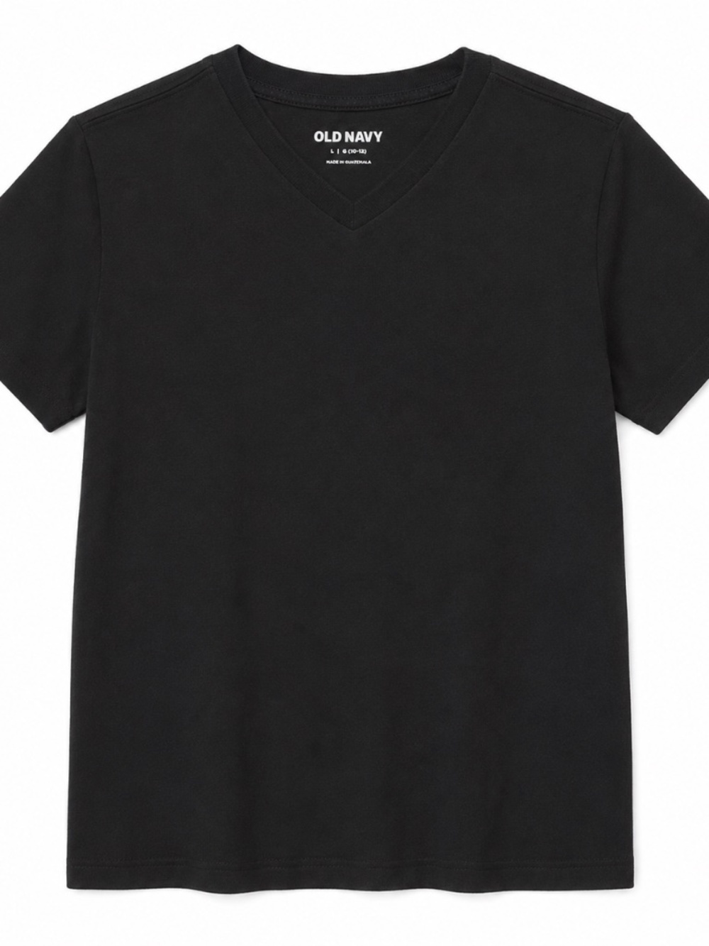 Old Navy Boys Black V-Neck Tee Size L 10-12